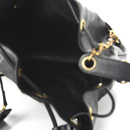 Chanel Caviar CC Drawstring Shoulder Bag Black 5 of 10