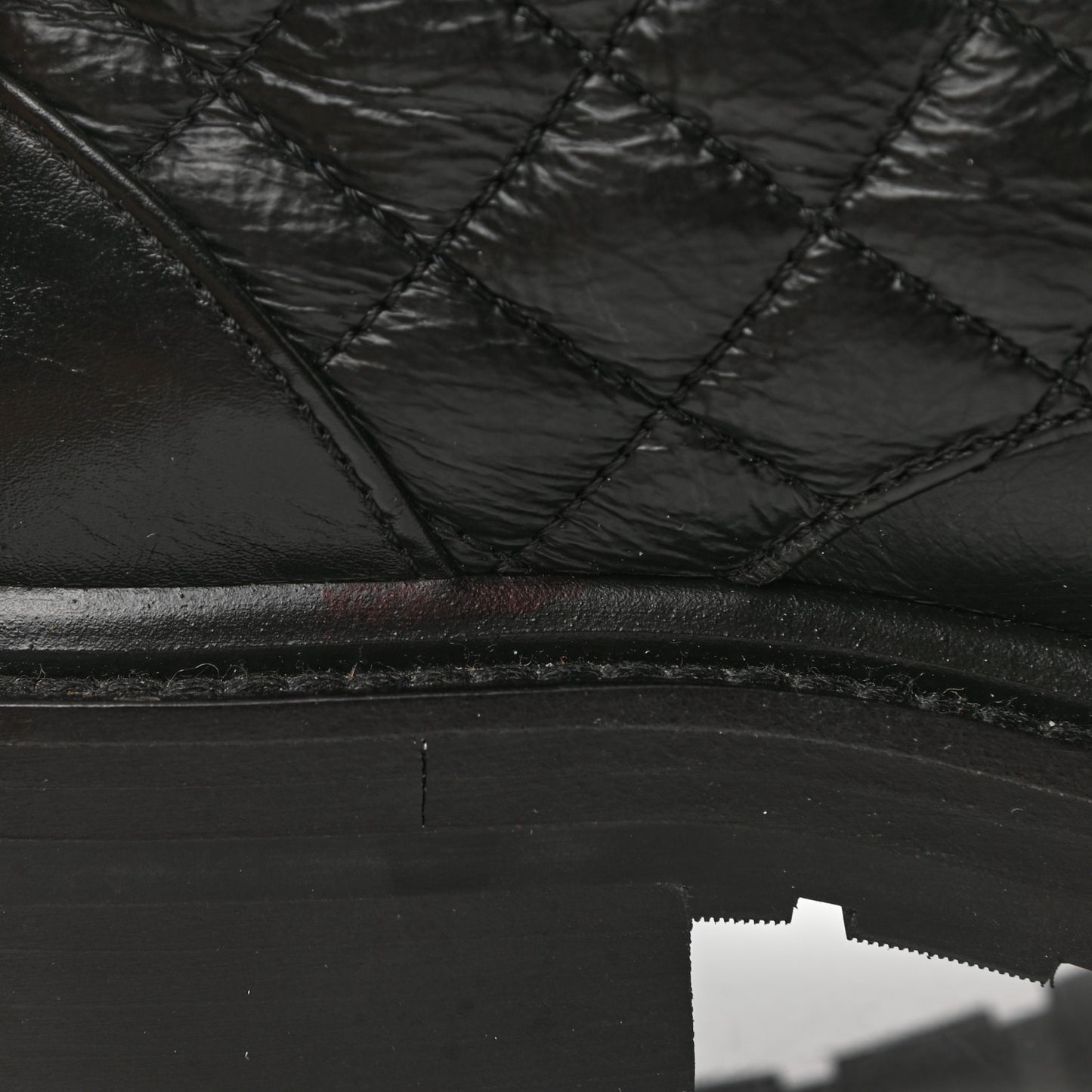 Shiny Goatskin Calfskin Quilted Lace Up Combat Boots 36 Black