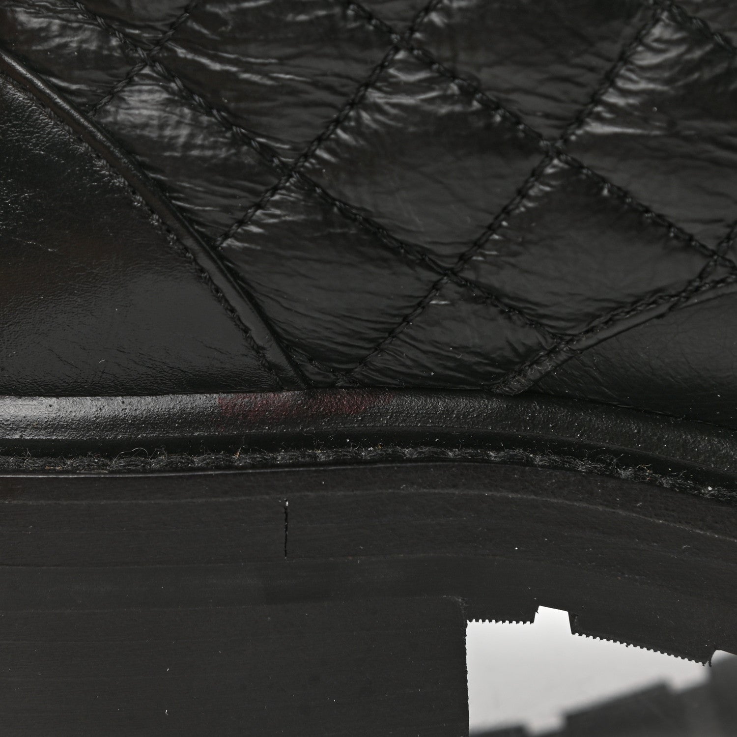 Chanel Shiny Goatskin Calfskin Quilted Lace Up Combat Boots 36 Black 10 of 10