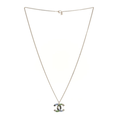 Chanel Baguette Crystal CC Necklace Blue 3 of 5