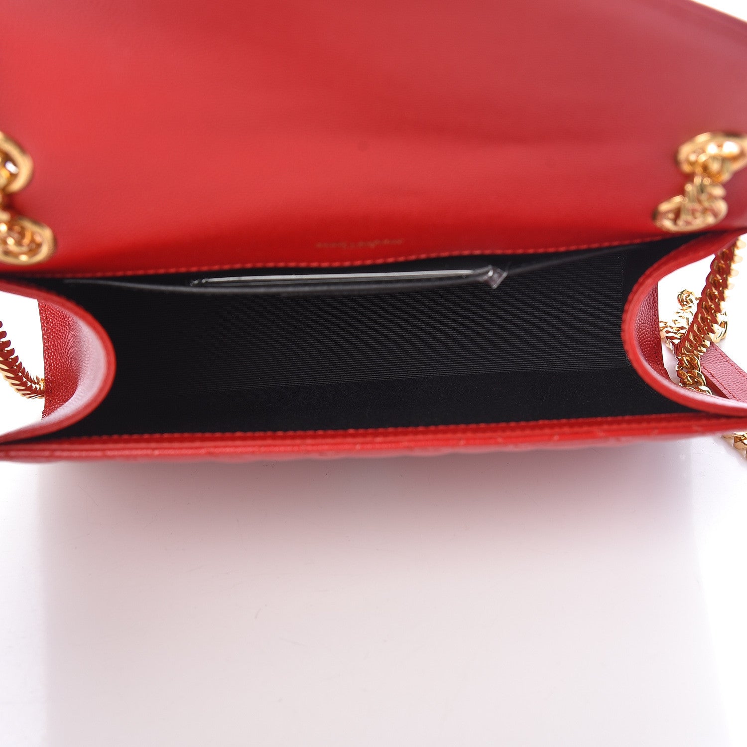 Saint Laurent Grain De Poudre Textured Mixed Matelasse Triquilt Medium Monogram Satchel New Red 5 of 9