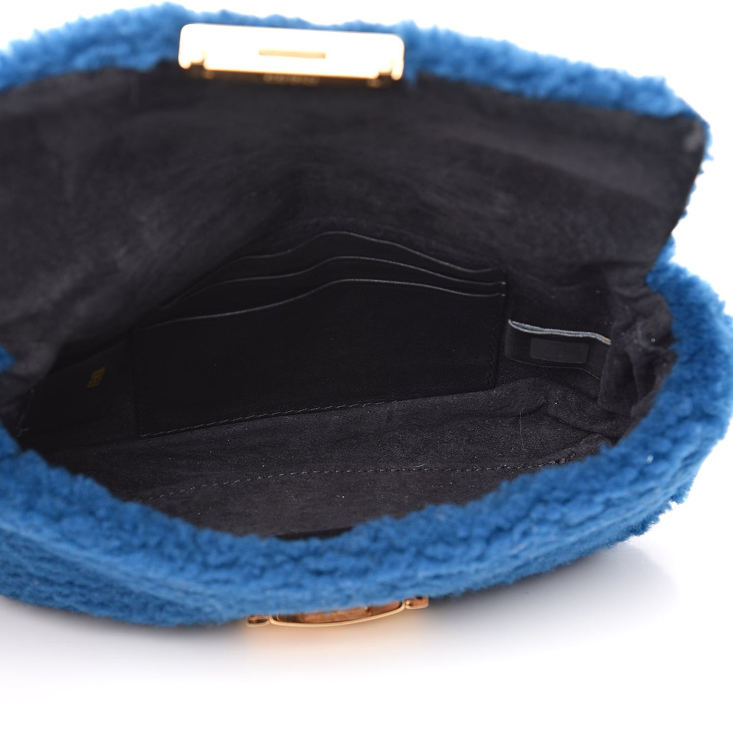Shearling Nappa Mini Be Baguette Shoulder Bag Blue Black