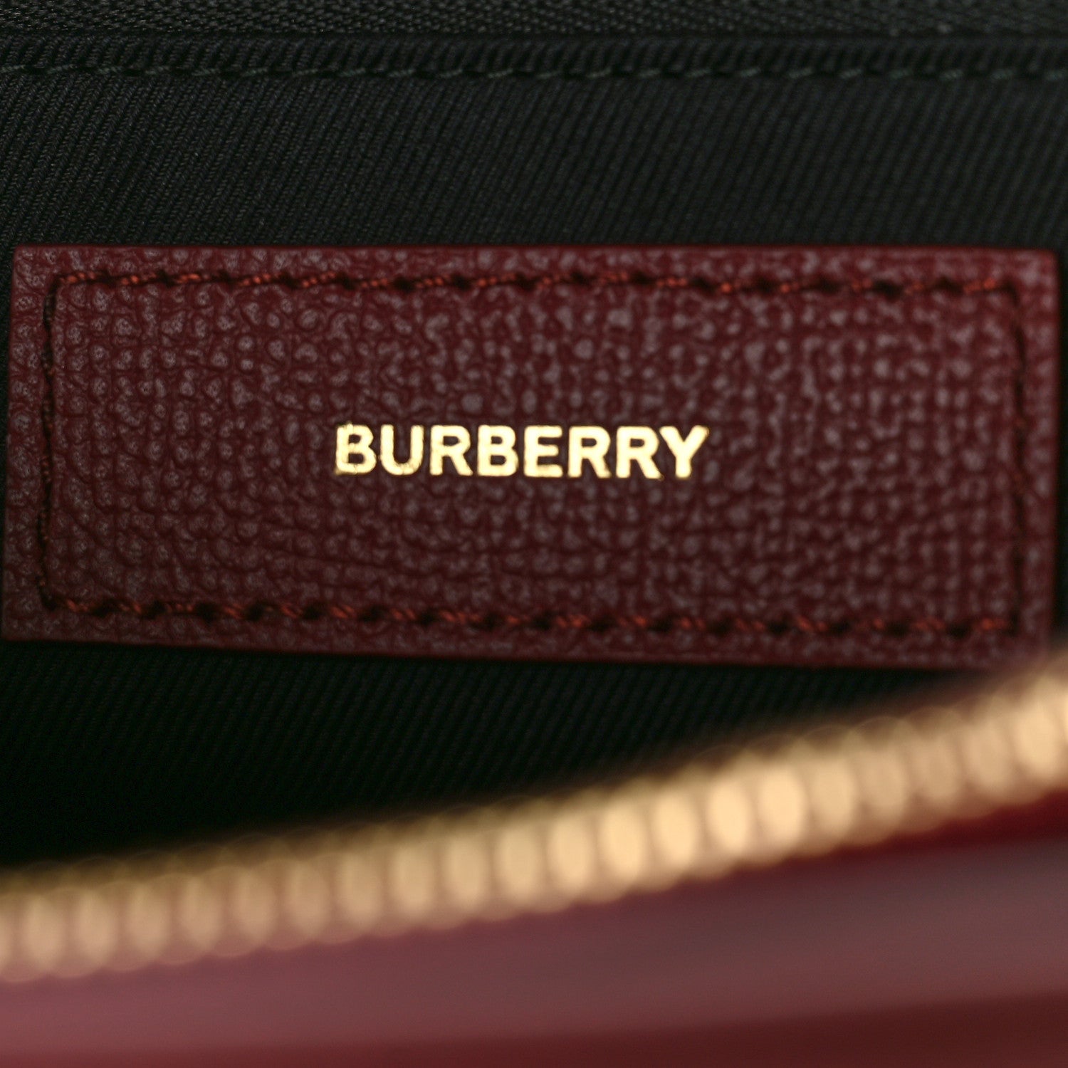 Burberry Grainy Calfskin House Check Small Banner Tote Mahogany Red 7 of 9