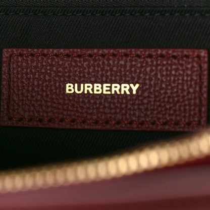 Burberry Grainy Calfskin House Check Small Banner Tote Mahogany Red 7 of 9
