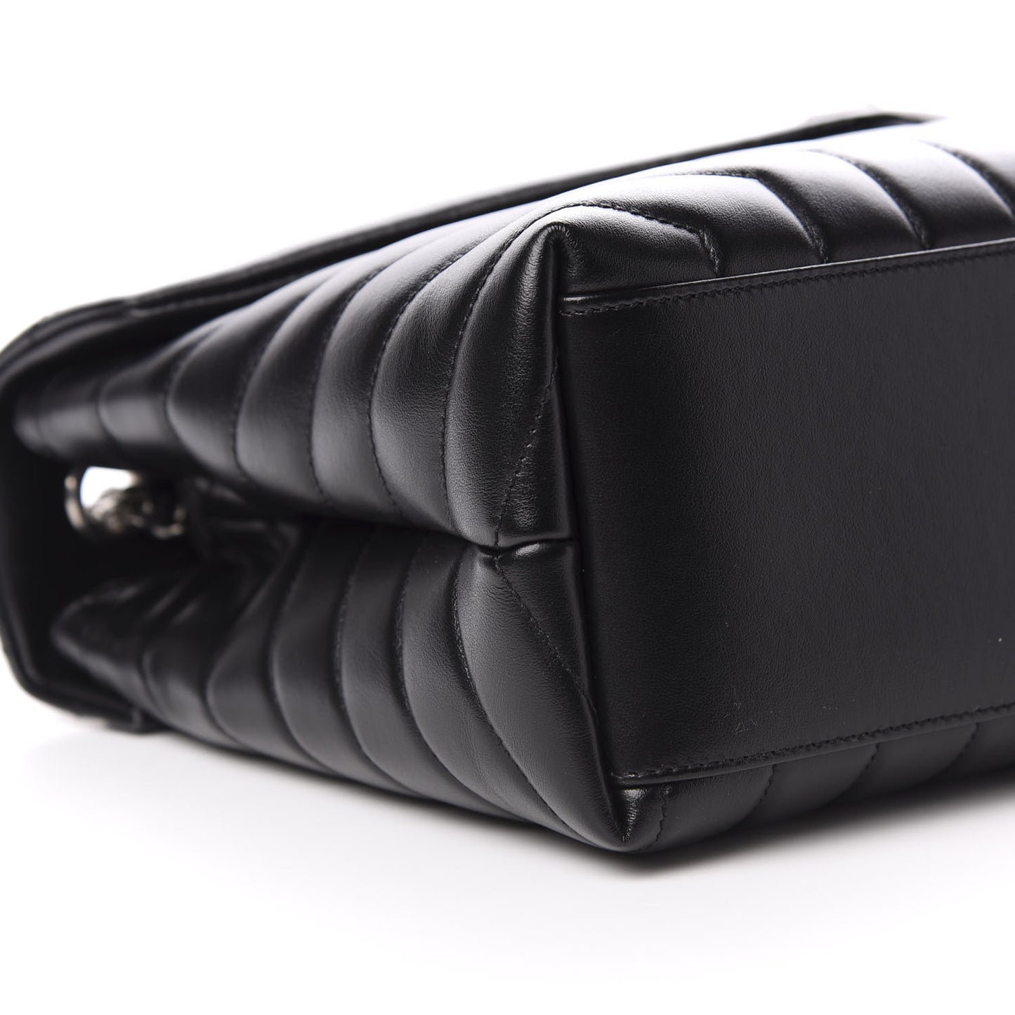 Calfskin Y Quilted Monogram Medium Loulou Chain Satchel Black