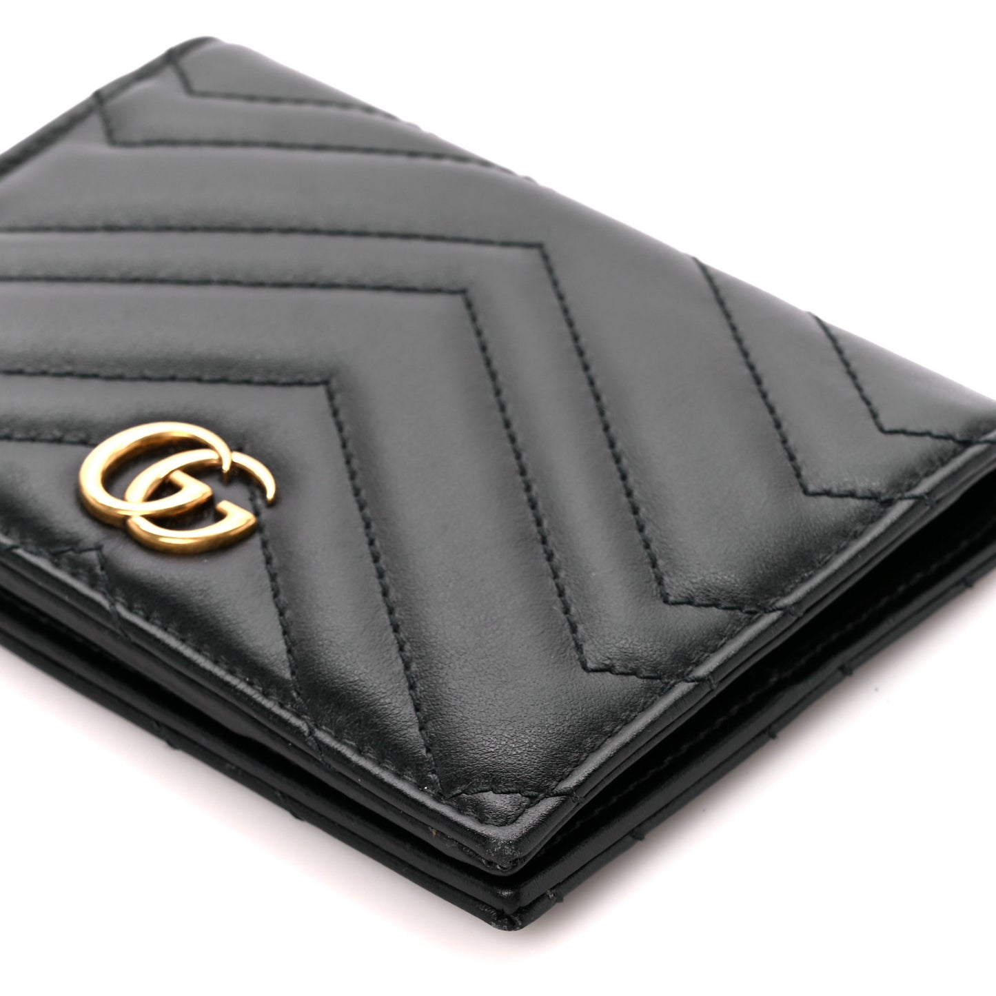 Calfskin Matelasse GG Marmont Passport Case Black