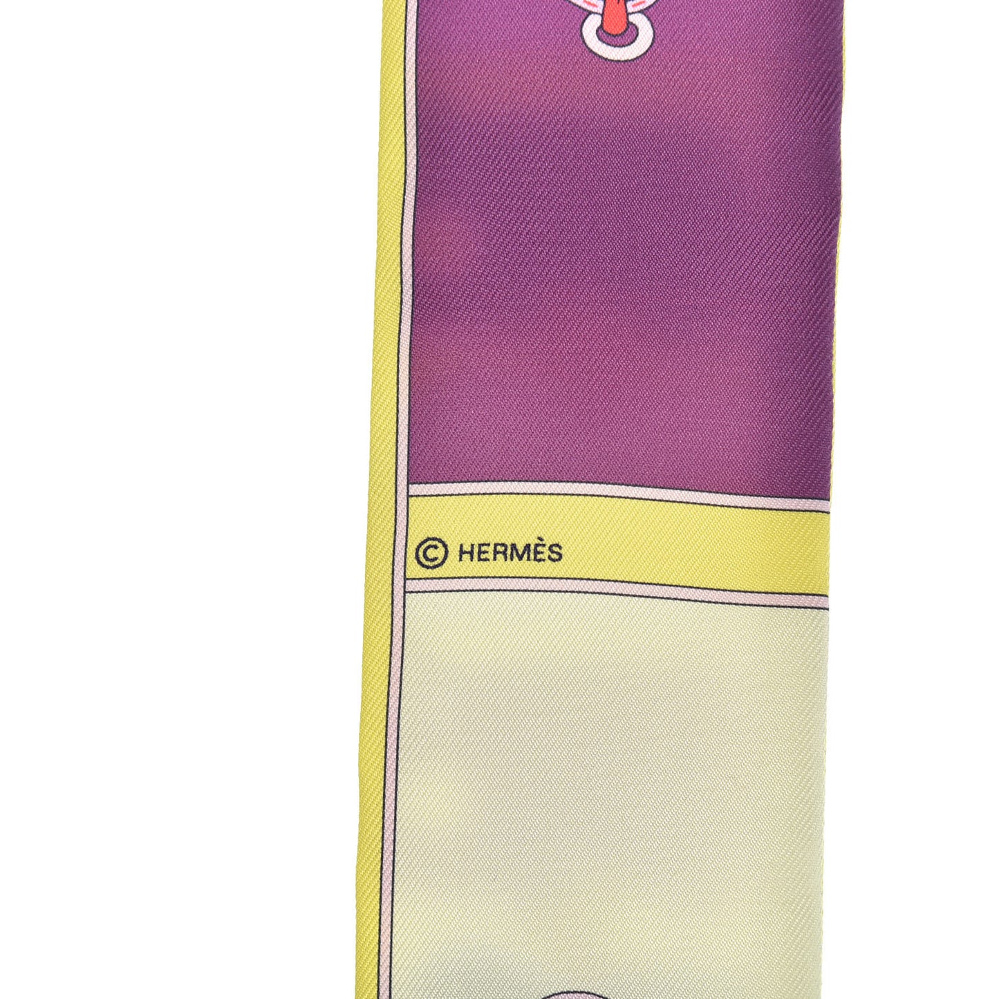 Silk Camails Twilly Jaune Vif Encre Parme