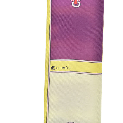 Hermes Silk Camails Twilly Jaune Vif Encre Parme 4 of 5