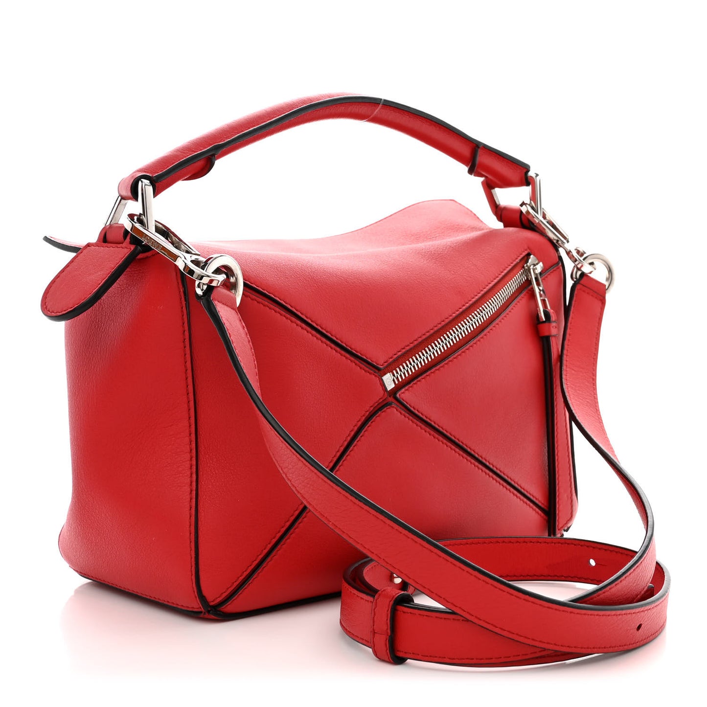 Calfskin Small Puzzle Bag Scarlet