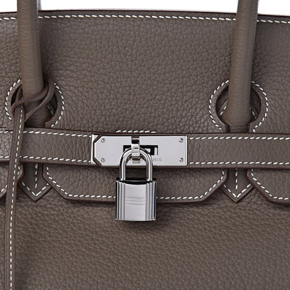 Hermes Taurillon Clemence Birkin 35 Etoupe 37 of 38