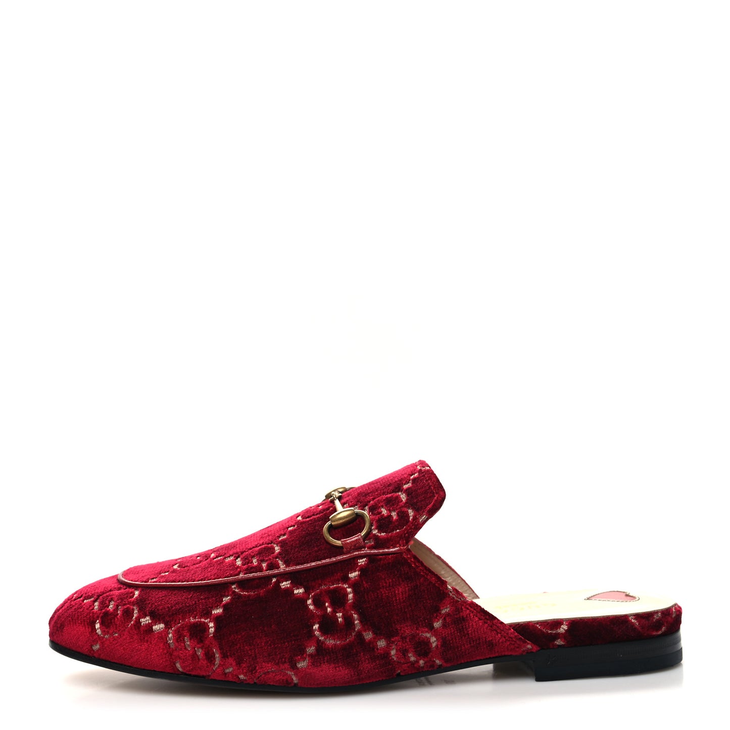 Velvet GG Monogram Womens Princetown Slippers 39 Red Cipria