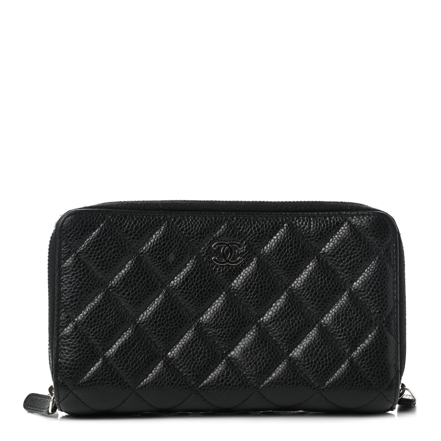 Chanel Caviar Quilted Triple Zip Wallet Black 1 of 10