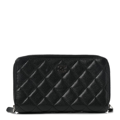 Chanel Caviar Quilted Triple Zip Wallet Black 1 of 10