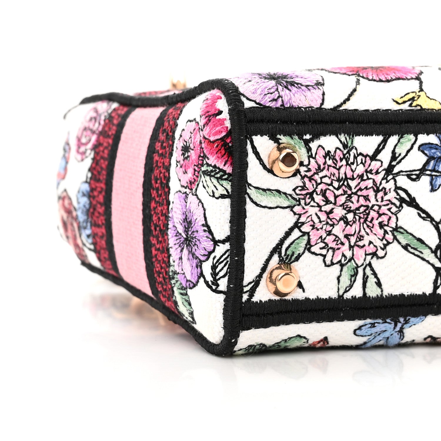 Christian Dior Canvas Florilegio Embroidered Mini Lady D-Lite White Multicolor 9 of 12