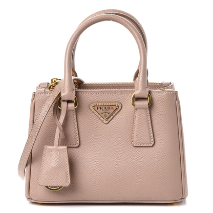 Prada Saffiano Lux Micro Galleria Double Zip Tote Cammeo 1 of 8