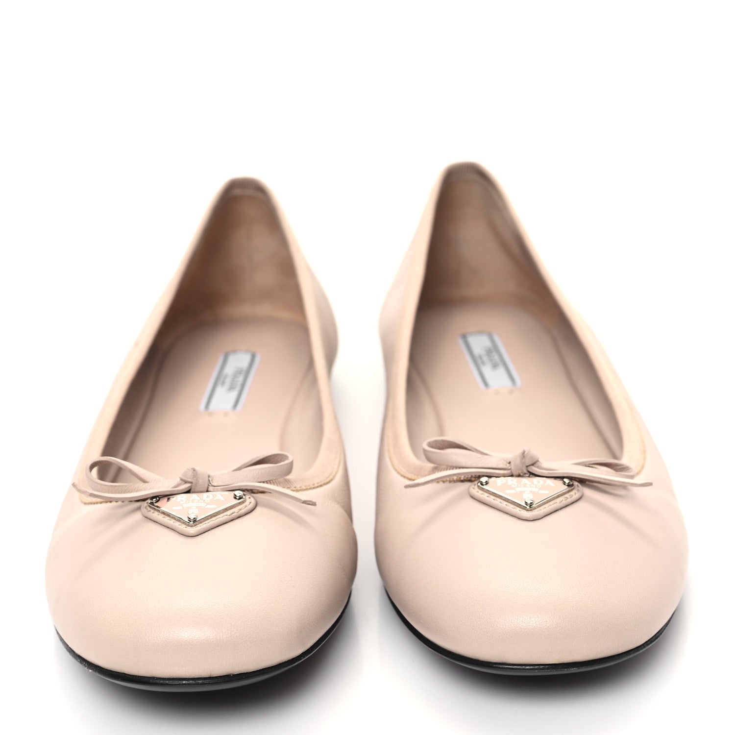 Prada Nappa Cap Toe Triangle Bow Ballerina Flats 40.5 Ninfea 2 of 8