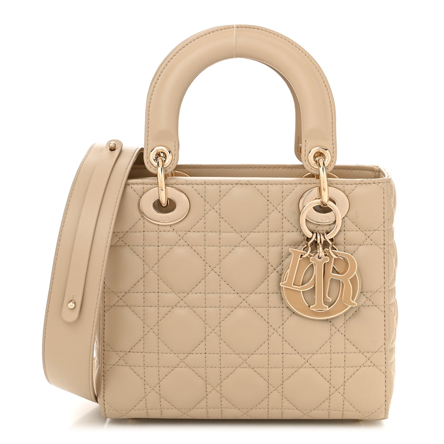Lambskin Cannage Small My ABCDior Lady Dior Desert Taupe