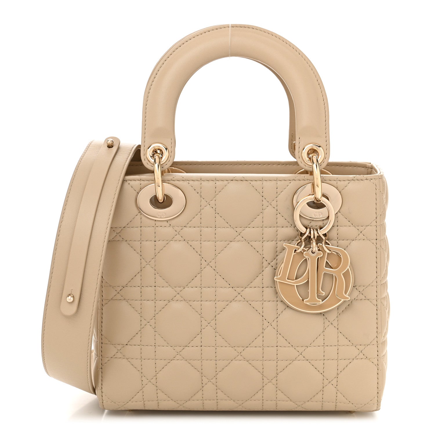 Christian Dior Lambskin Cannage Small My ABCDior Lady Dior Desert Taupe 1 of 11