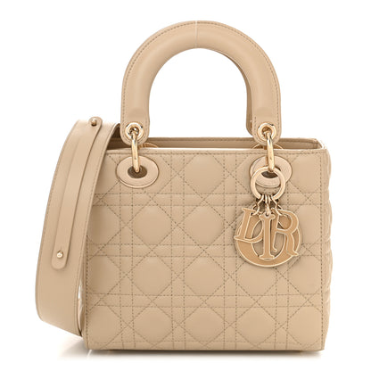 Christian Dior Lambskin Cannage Small My ABCDior Lady Dior Desert Taupe 1 of 11