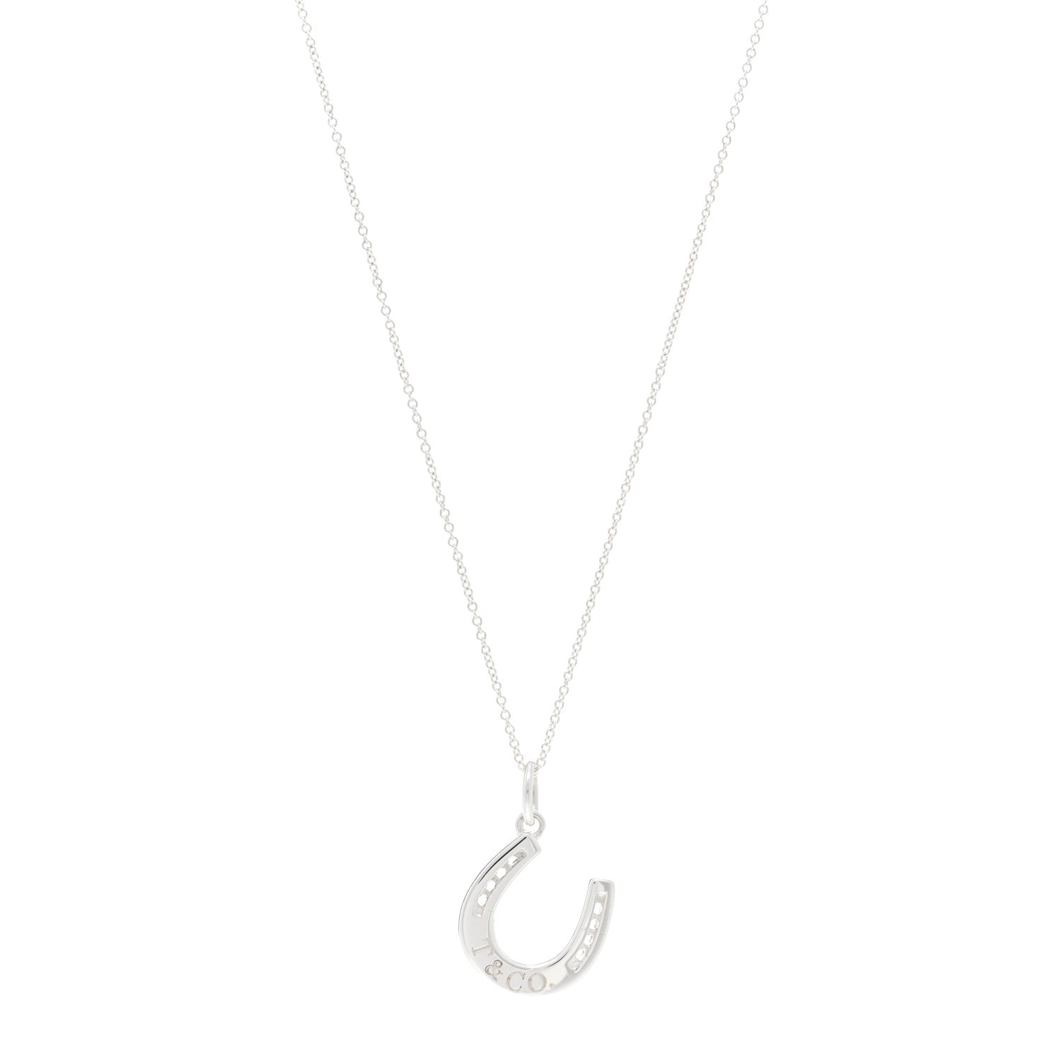 Tiffany Sterling Silver Horseshoe Pendant Necklace 1 of 4