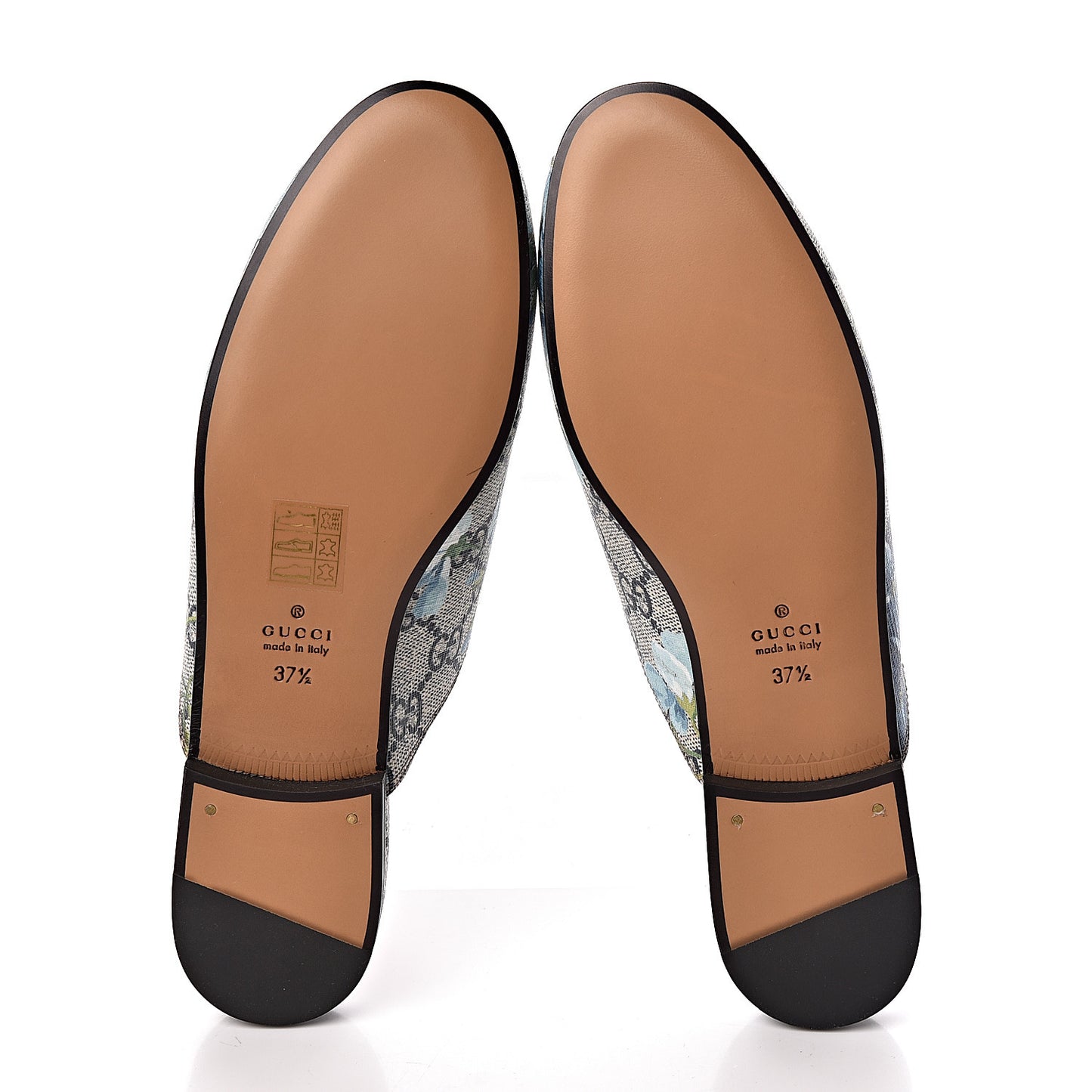 GG Supreme Monogram Blooms Womens Princetown Slippers 37.5 Beige Blue Navy Hibiscus Red