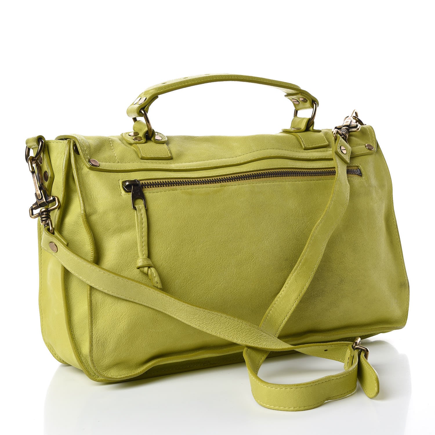 Proenza Schouler Lambskin Medium PS1 Satchel Citron 3 of 19