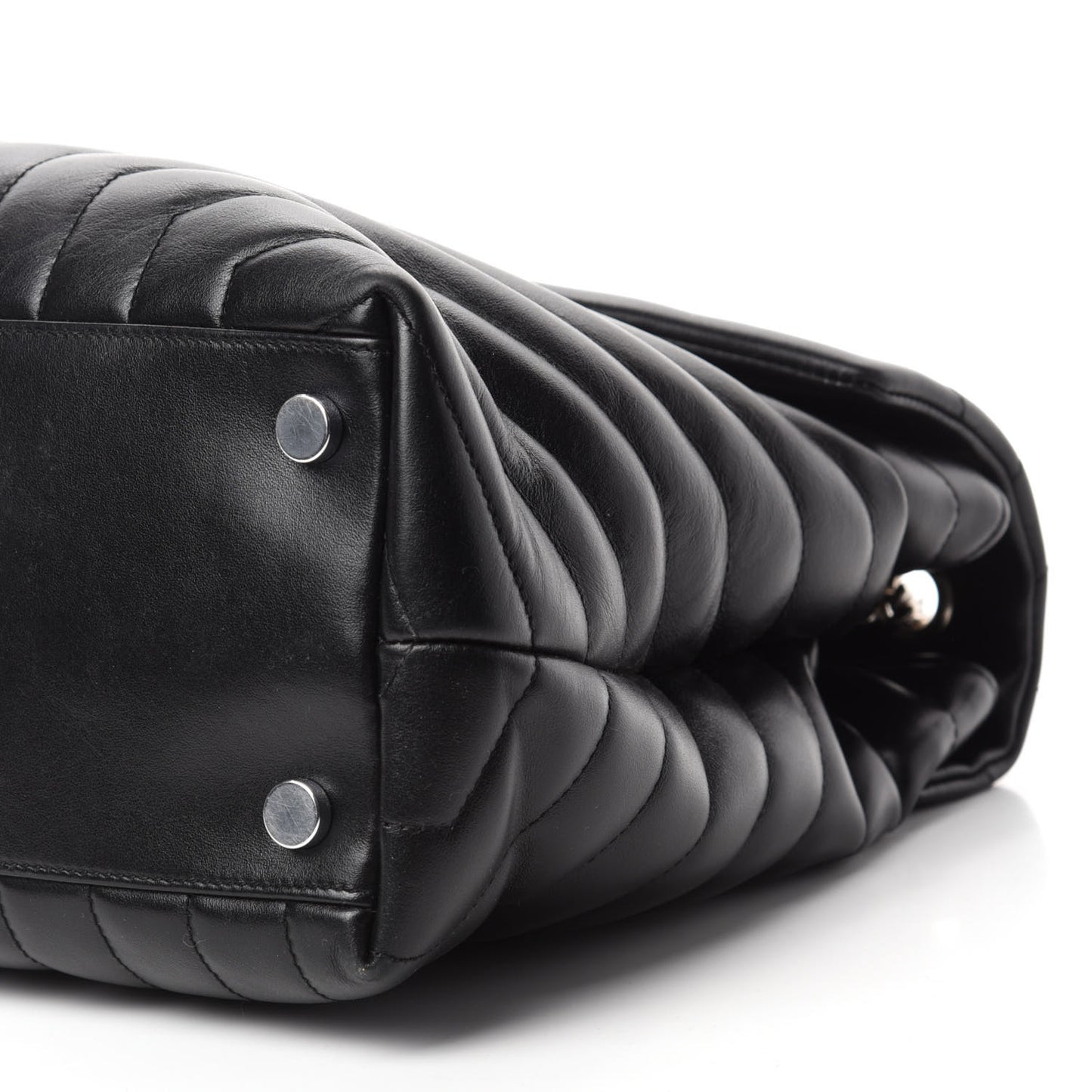 Calfskin Y Quilted Monogram Large Loulou Chain Satchel Black
