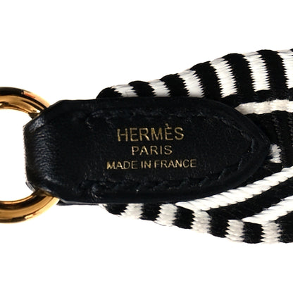 Hermes Toile Swift 25mm Sangle Cavale Shoulder Strap Black Ecru 3 of 4