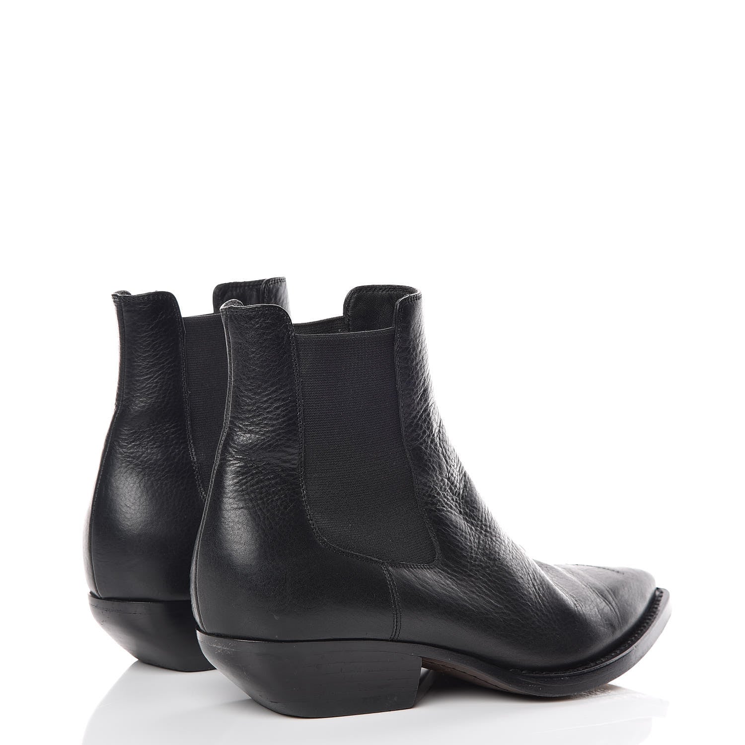 Saint Laurent Calfskin Theo Chelsea Ankle Boots 36.5 Black 4 of 15