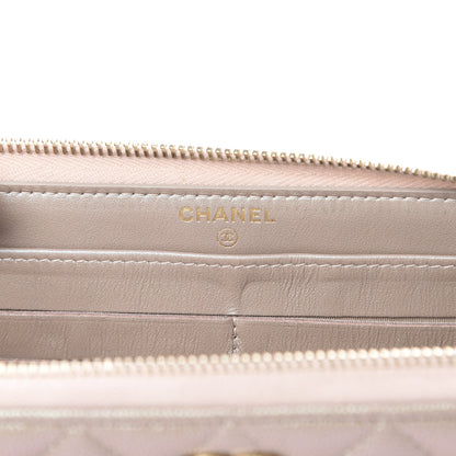 Chanel Iridescent Caviar Quilted Long Zip Around Wallet Beige 6 of 12
