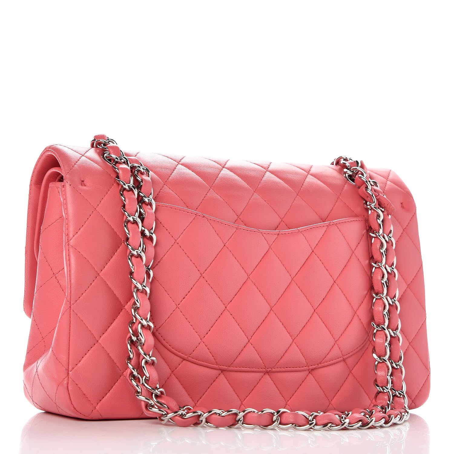 Chanel Lambskin Quilted Medium Double Flap Pink 3 of 9