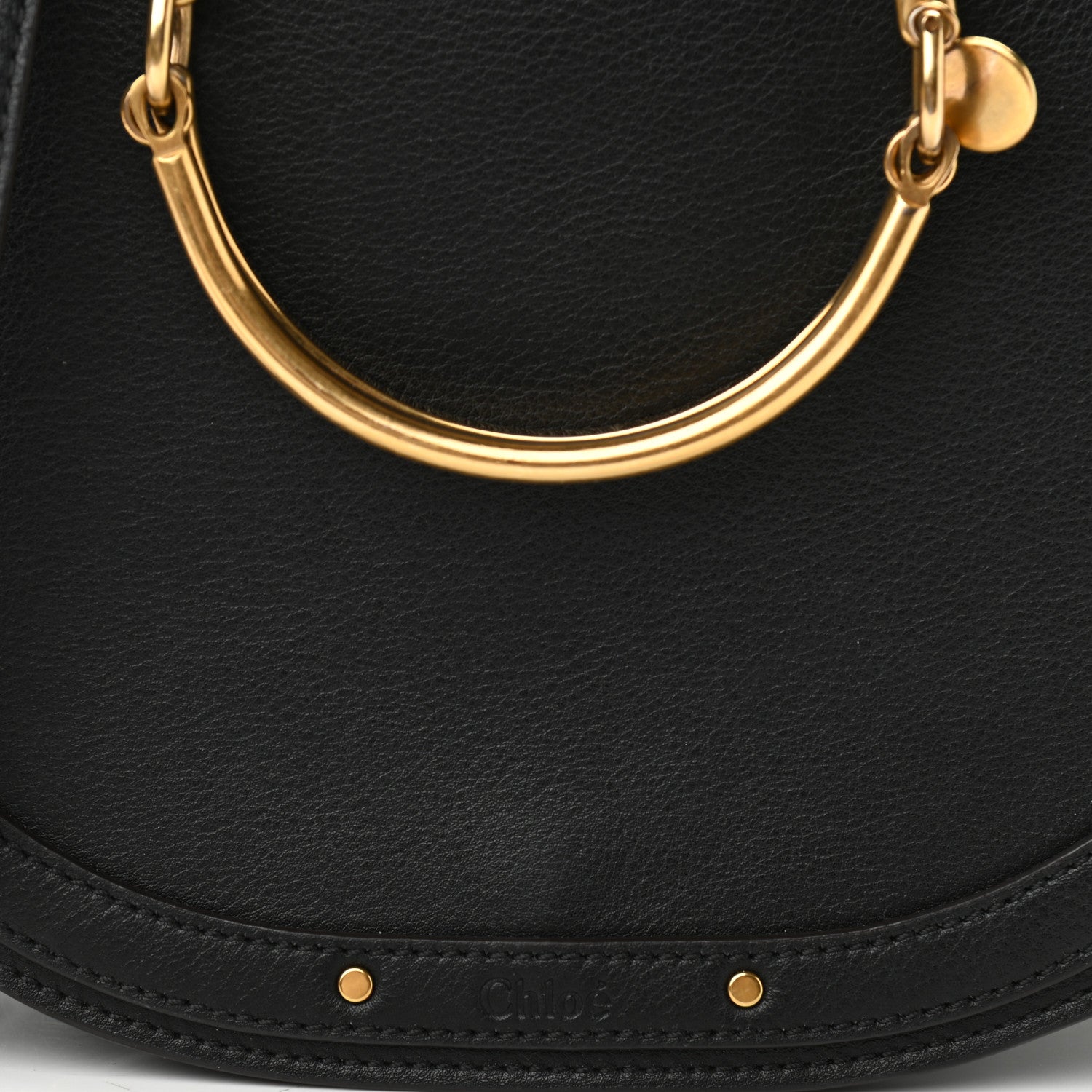 Chloe Calfskin Suede Medium Nile Bracelet Bag Black 8 of 10