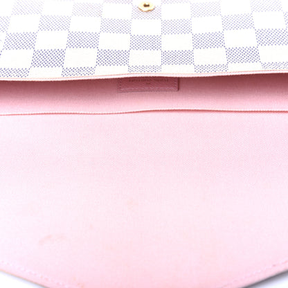 Louis Vuitton Damier Azur Pochette Felicie Chain Wallet Rose Ballerine 10 of 11