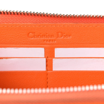Christian Dior Patent Cannage Zip Around Wallet Orange 6 of 12