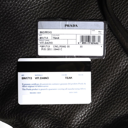 Prada Vitello Daino Tote Teak 9 of 11