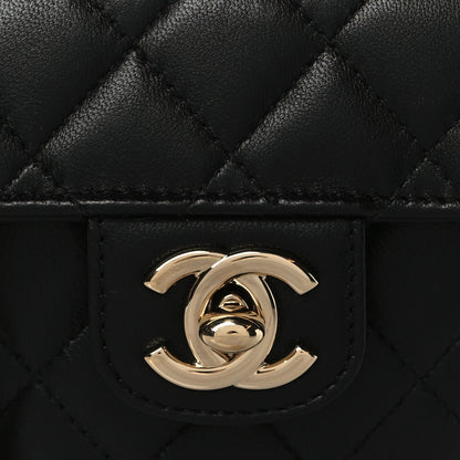 Chanel Lambskin Quilted CC In Love Heart Clutch With Chain Black 8 of 9
