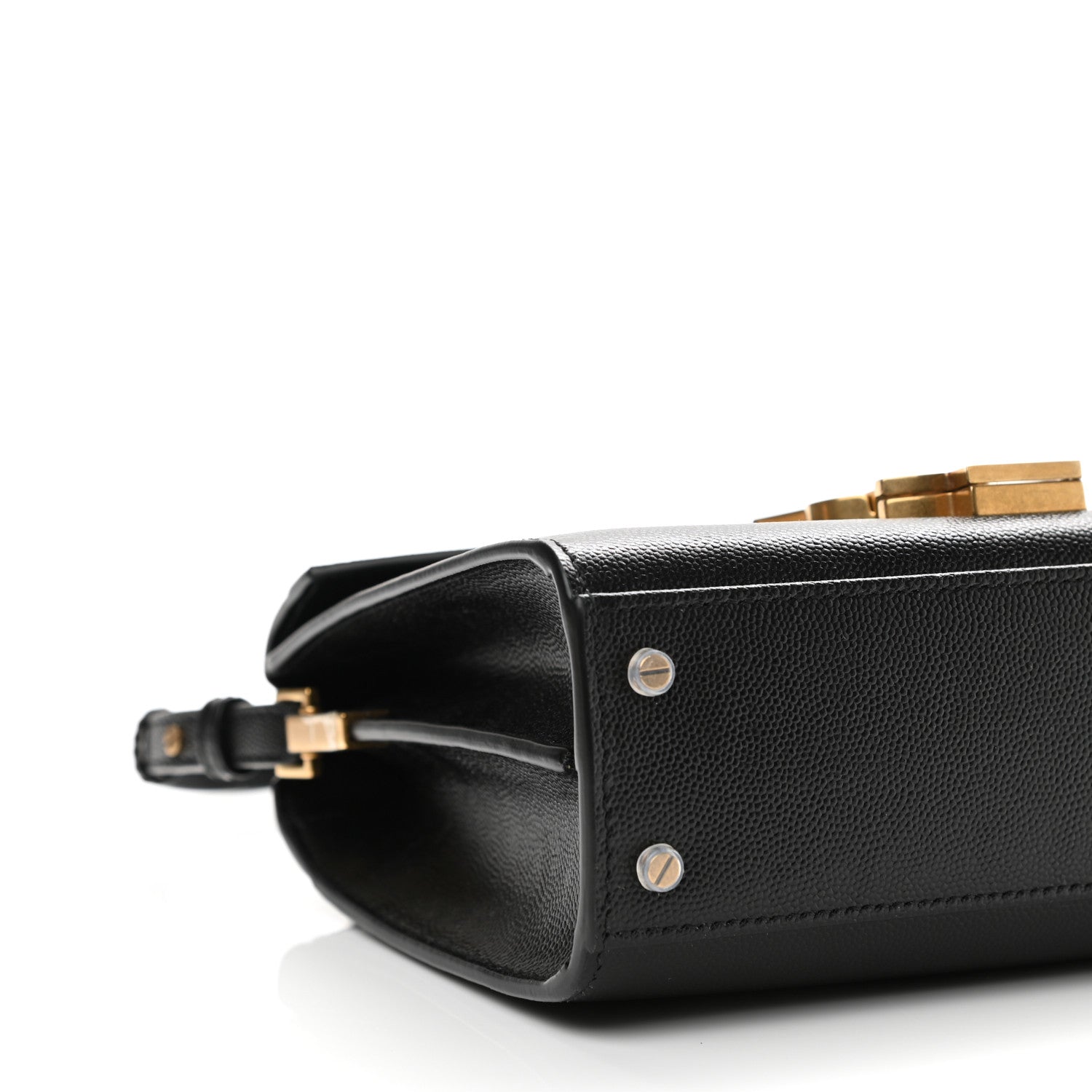 Saint Laurent Grain de Poudre Mini Classic Monogram Cassandra Top Handle Black 9 of 10