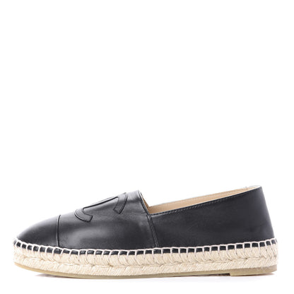 Chanel Lambskin CC Espadrilles 38 Black 1 of 12
