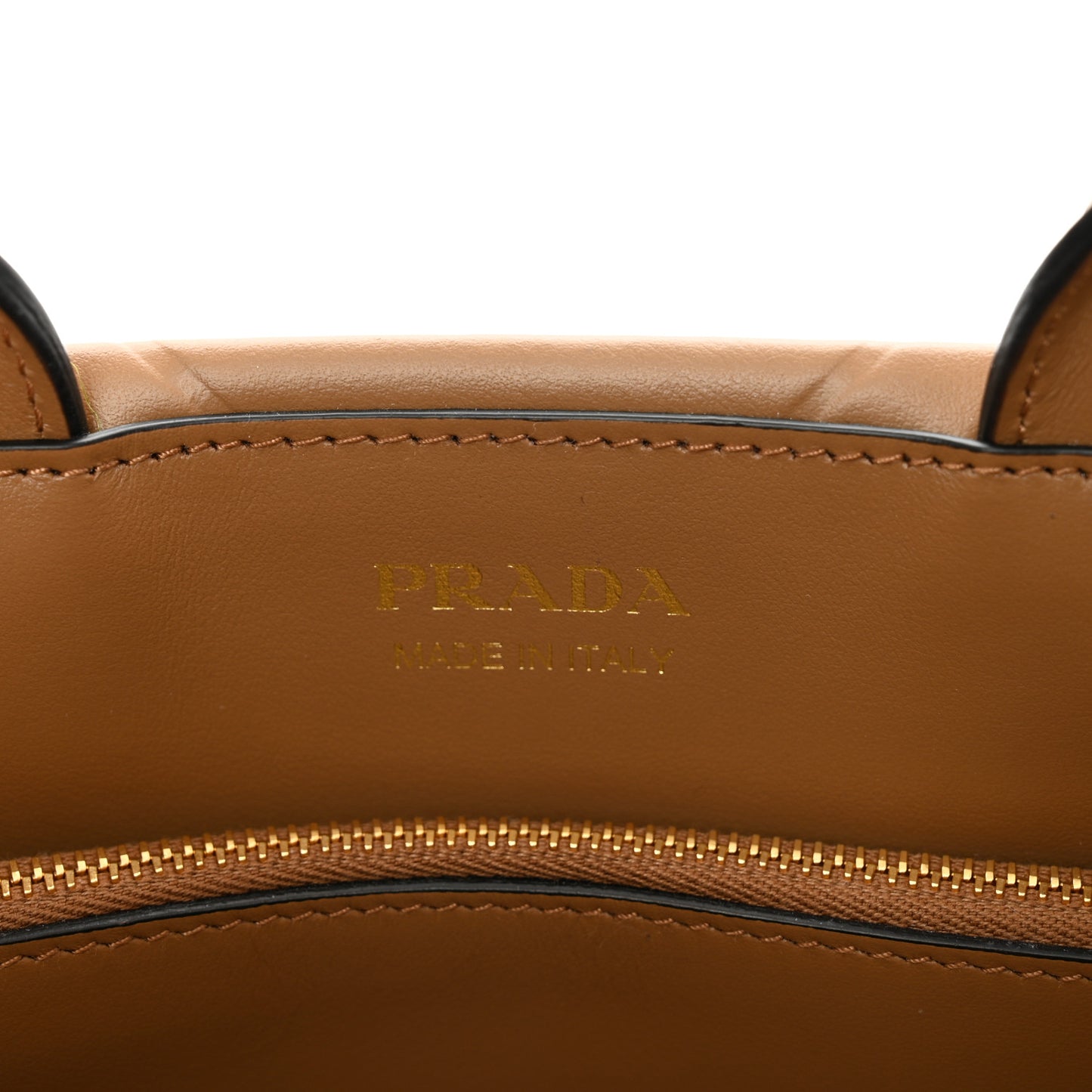 Soft Calfskin Triangolo Symbole Embossed Mini Tote Caramel