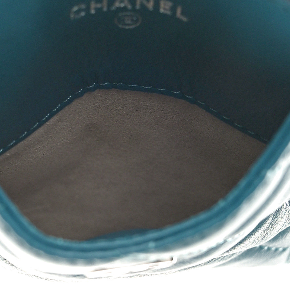 Chanel Caviar Quilted Phone Holder Turquoise 6 of 10