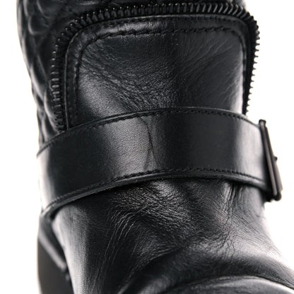 Chanel Calfskin Quilted Biker Boots 40.5 Black 9 of 12