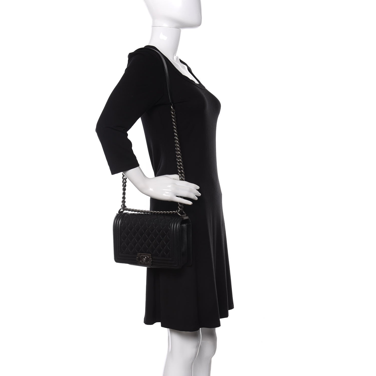 Chanel Lambskin Quilted Medium Boy Flap Black 2 of 11