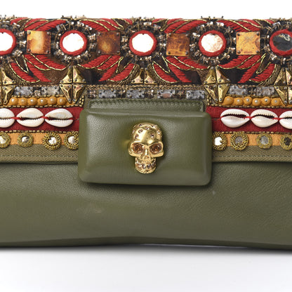 Alexander McQueen Embroidered Padlock Skull Clutch Multicolor 9 of 9
