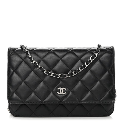 Chanel Lambskin Quilted Wallet On Chain WOC Black 1 of 14
