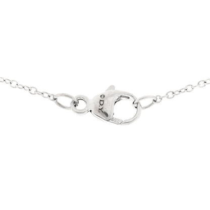 David Yurman 18K White Gold Diamond DY Logo Necklace 4 of 4