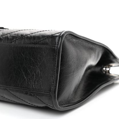 Saint Laurent Crinkled Calfskin Matelasse Monogram Medium Niki Shopper Tote Black 8 of 8