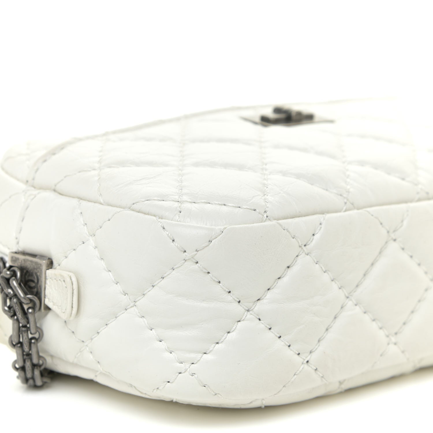 Chanel Aged Calfskin Quilted Mini Reissue Camera Case White 9 of 13