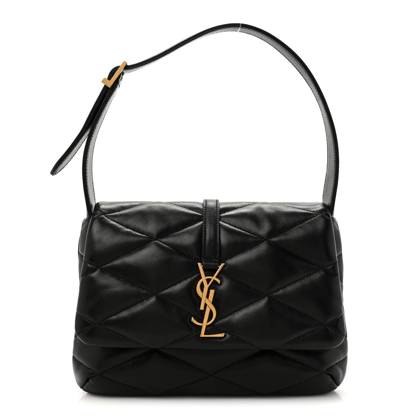 Lambskin Quilted Le 57 Diamond Shoulder Bag Black