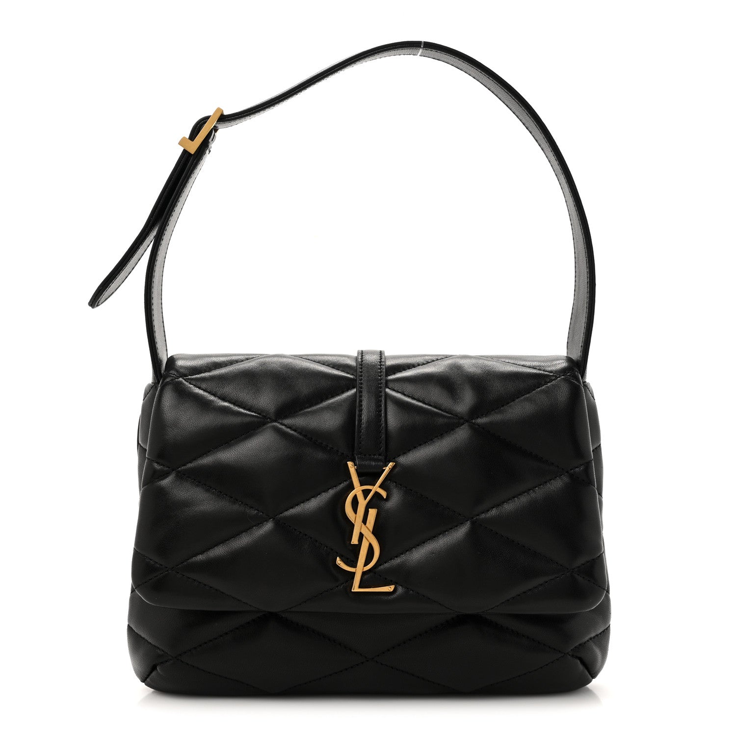 Saint Laurent Lambskin Quilted Le 57 Diamond Shoulder Bag Black 1 of 10