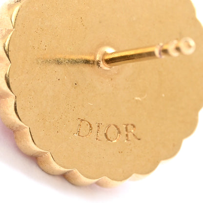 Christian Dior Metal Crystal Glass Petit CD Baroque Stud Earrings Gold Light Rose 4 of 5